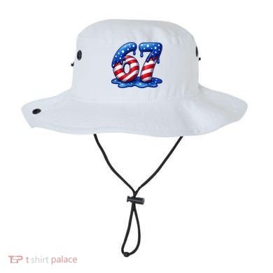 67 USA Flag Drip Patriotic 6-7 Meme Bucket Hat