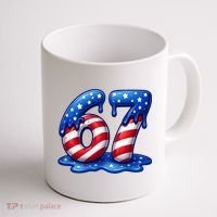 67 USA Flag Drip Patriotic 6-7 Meme Coffee Mug thumb 1