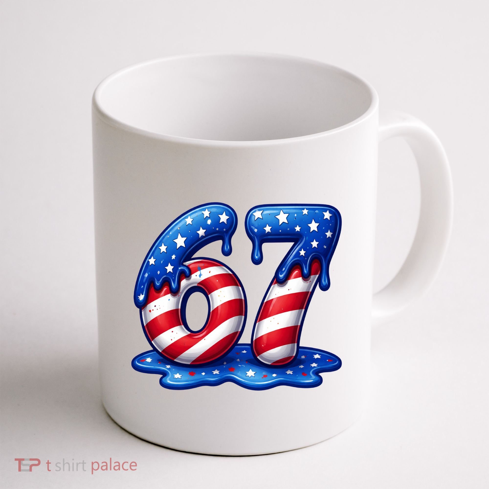 67 USA Flag Drip Patriotic 6-7 Meme Coffee Mug