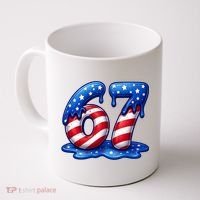 67 USA Flag Drip Patriotic 6-7 Meme Coffee Mug thumb 0
