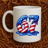 67 USA Flag Drip Patriotic 6-7 Meme Coffee Mug thumb 2