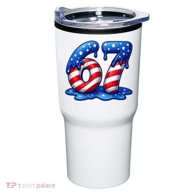 67 USA Flag Drip Patriotic 6-7 Meme Tumbler