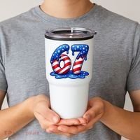 67 USA Flag Drip Patriotic 6-7 Meme Tumbler thumb 2