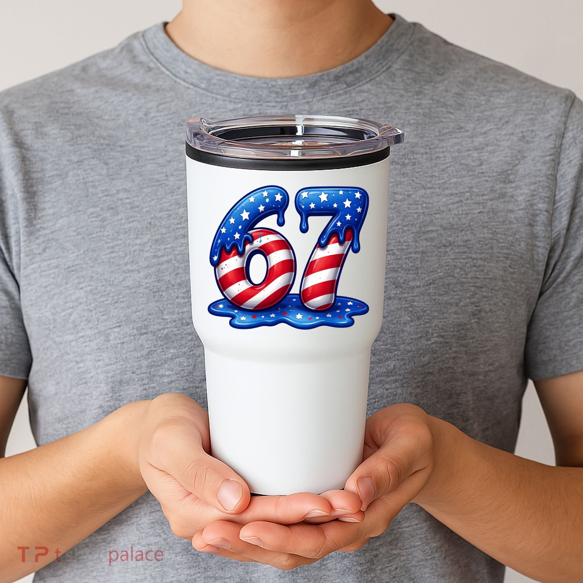 67 USA Flag Drip Patriotic 6-7 Meme Tumbler