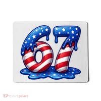 67 USA Flag Drip Patriotic 6-7 Meme Mousepad thumb 0