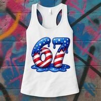 67 USA Flag Drip Patriotic 6-7 Meme Women's Tank Top thumb 3