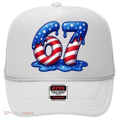67 USA Flag Drip Patriotic 6-7 Meme Hat