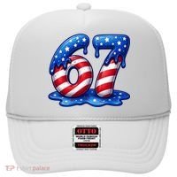 67 USA Flag Drip Patriotic 6-7 Meme Hat thumb 0