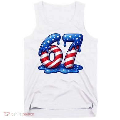 67 USA Flag Drip Patriotic 6-7 Meme Tank Top