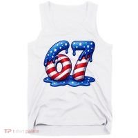 67 USA Flag Drip Patriotic 6-7 Meme Tank Top thumb 0