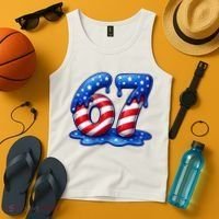 67 USA Flag Drip Patriotic 6-7 Meme Tank Top thumb 4