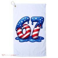 67 USA Flag Drip Patriotic 6-7 Meme Golf Towel thumb 0