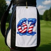 67 USA Flag Drip Patriotic 6-7 Meme Golf Towel thumb 2