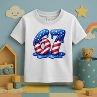 67 USA Flag Drip Patriotic 6-7 Meme Toddler T-Shirt thumb 3