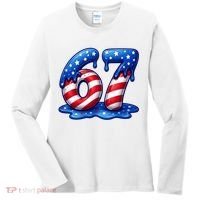 67 USA Flag Drip Patriotic 6-7 Meme Women's Long Sleeve Shirt thumb 0