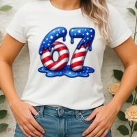 67 USA Flag Drip Patriotic 6-7 Meme Women's T-Shirt thumb 2