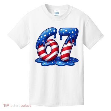 67 USA Flag Drip Patriotic 6-7 Meme Kids T-Shirt
