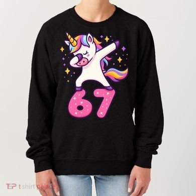 67 Unicorn Six Seven 6-7 Meme Brainrot Women's Sweatshirt