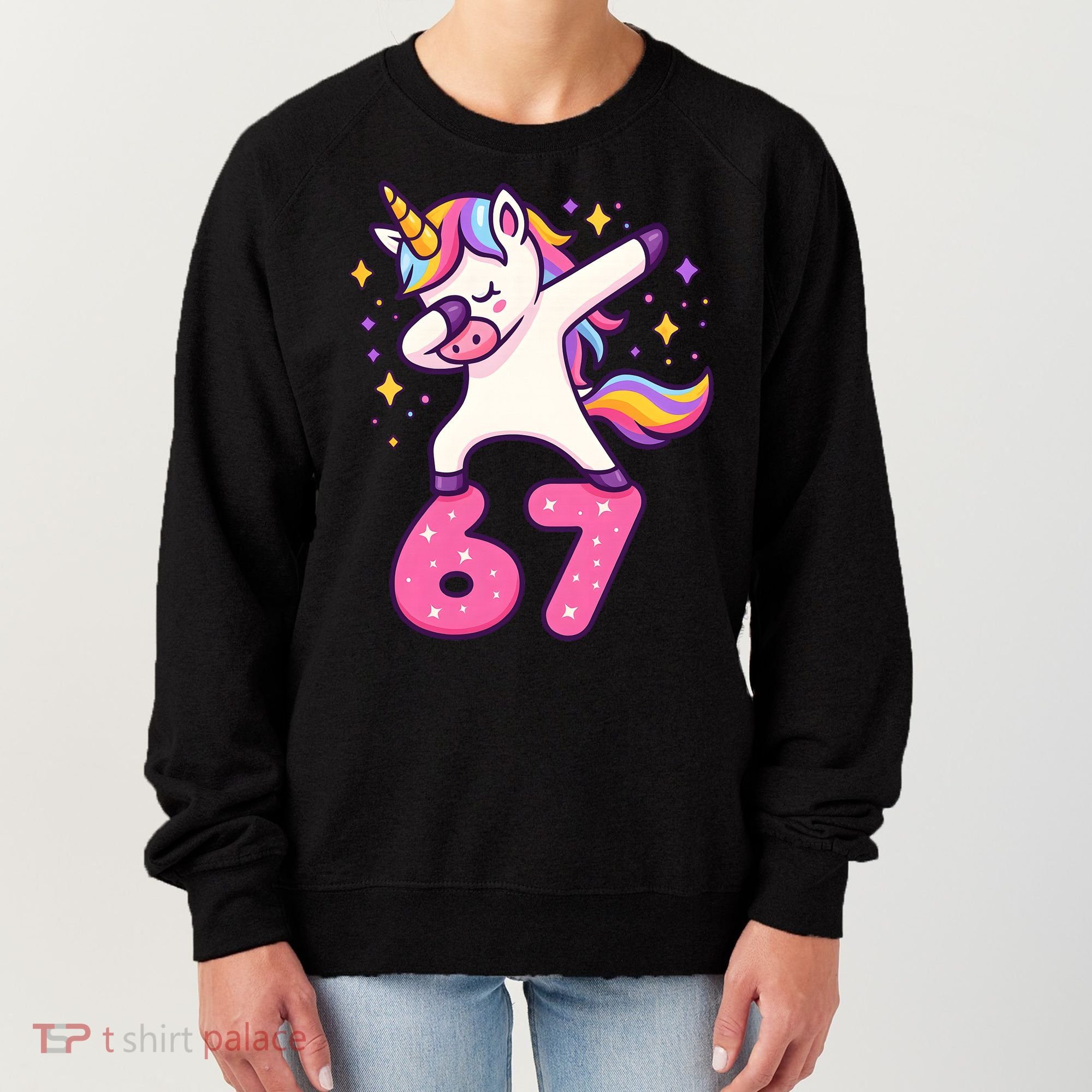 67 Unicorn Six Seven 6-7 Meme Brainrot Women's Sweatshirt