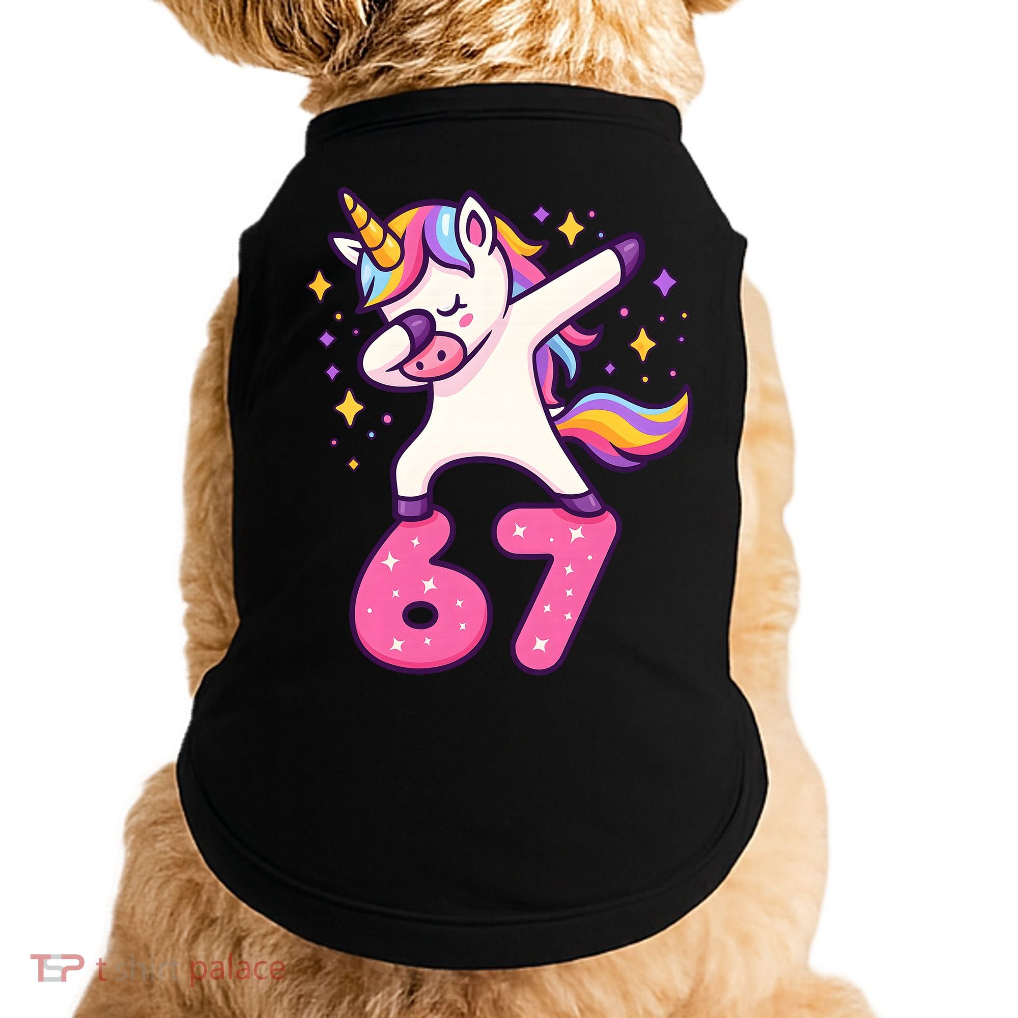 67 Unicorn Six Seven 6-7 Meme Brainrot Doggie Tank