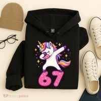 67 Unicorn Six Seven 6-7 Meme Brainrot Hoodie thumb 4