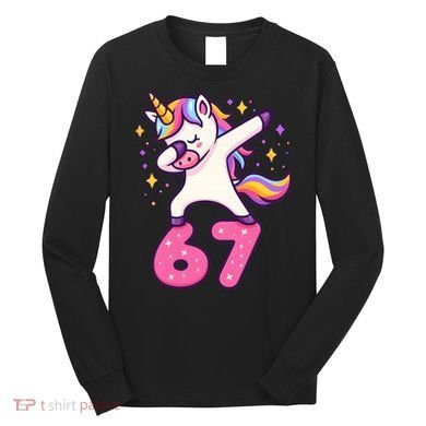 67 Unicorn Six Seven 6-7 Meme Brainrot Long Sleeve Shirt