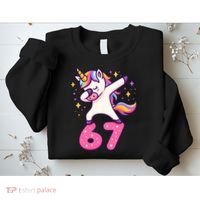 67 Unicorn Six Seven 6-7 Meme Brainrot Sweatshirt thumb 2