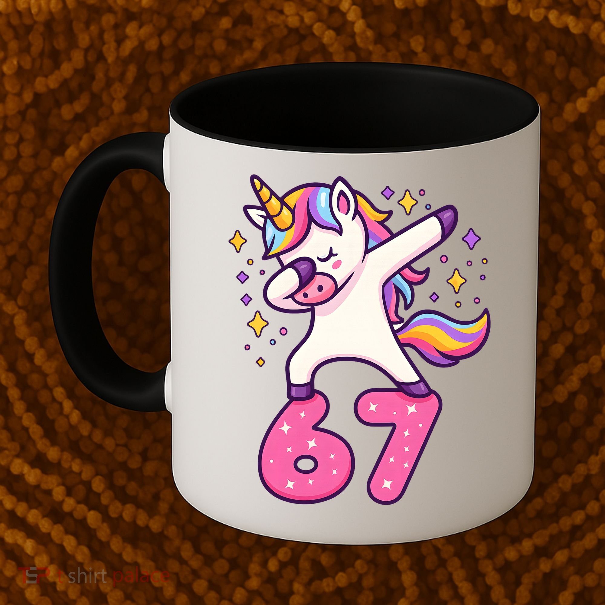 67 Unicorn Six Seven 6-7 Meme Brainrot Coffee Mug