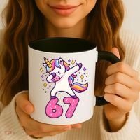 67 Unicorn Six Seven 6-7 Meme Brainrot Coffee Mug thumb 3