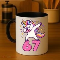 67 Unicorn Six Seven 6-7 Meme Brainrot Coffee Mug thumb 4