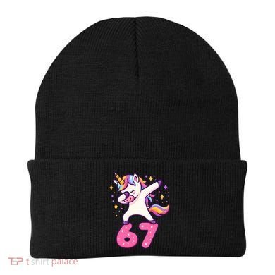 67 Unicorn Six Seven 6-7 Meme Brainrot Beanie
