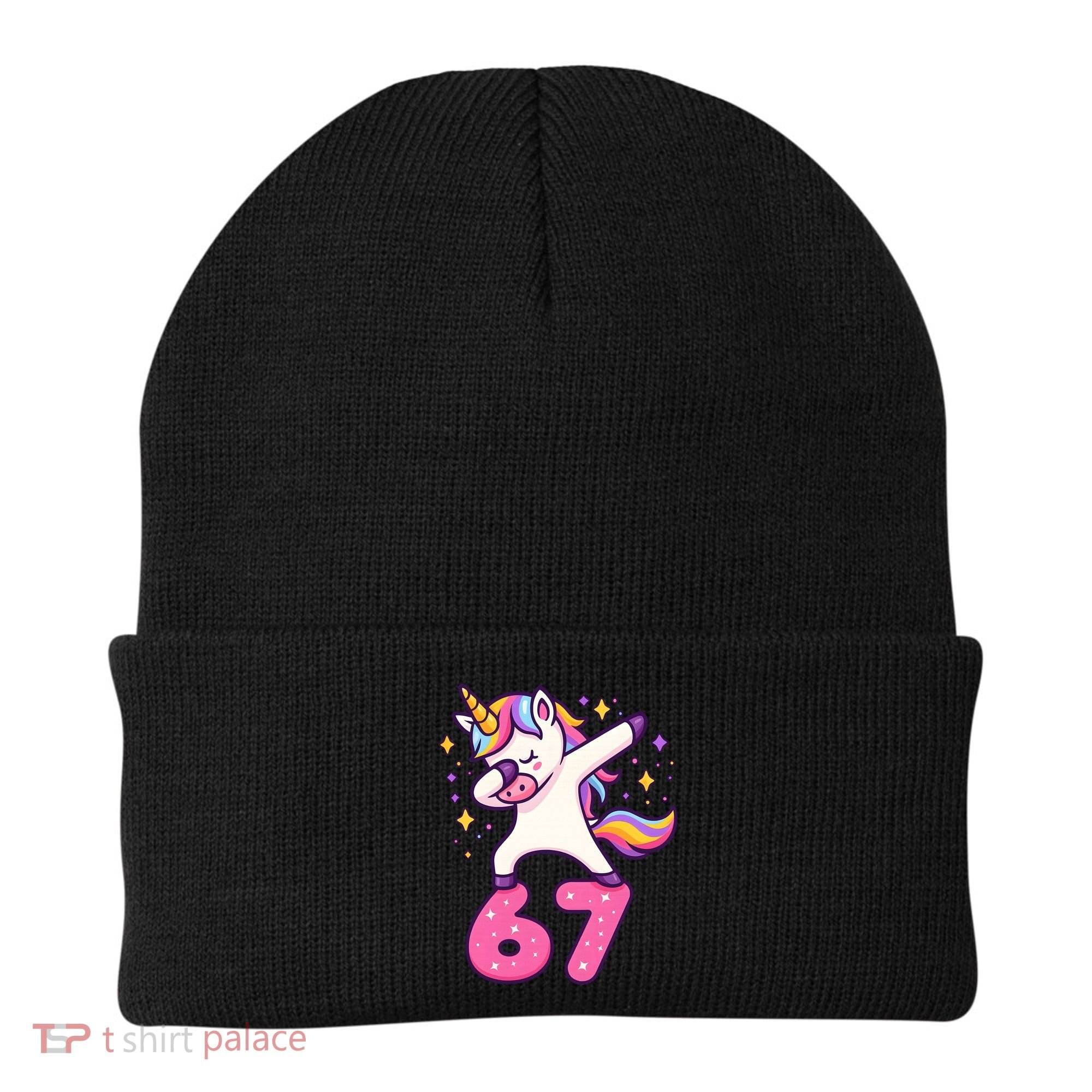 67 Unicorn Six Seven 6-7 Meme Brainrot Beanie