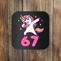 67 Unicorn Six Seven 6-7 Meme Brainrot Coaster thumb 0