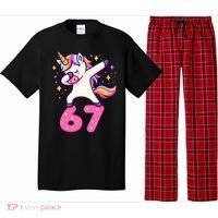 67 Unicorn Six Seven 6-7 Meme Brainrot Pajama Set thumb 0