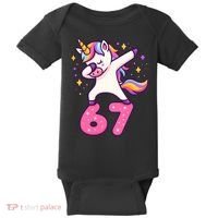 67 Unicorn Six Seven 6-7 Meme Brainrot Baby Bodysuit thumb 0