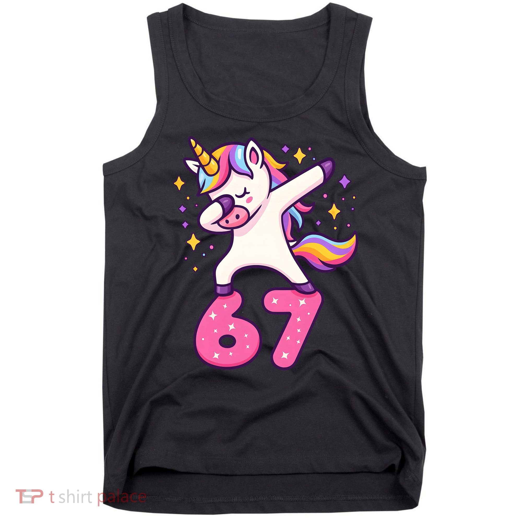67 Unicorn Six Seven 6-7 Meme Brainrot Tank Top