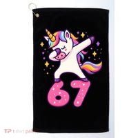 67 Unicorn Six Seven 6-7 Meme Brainrot Golf Towel thumb 0