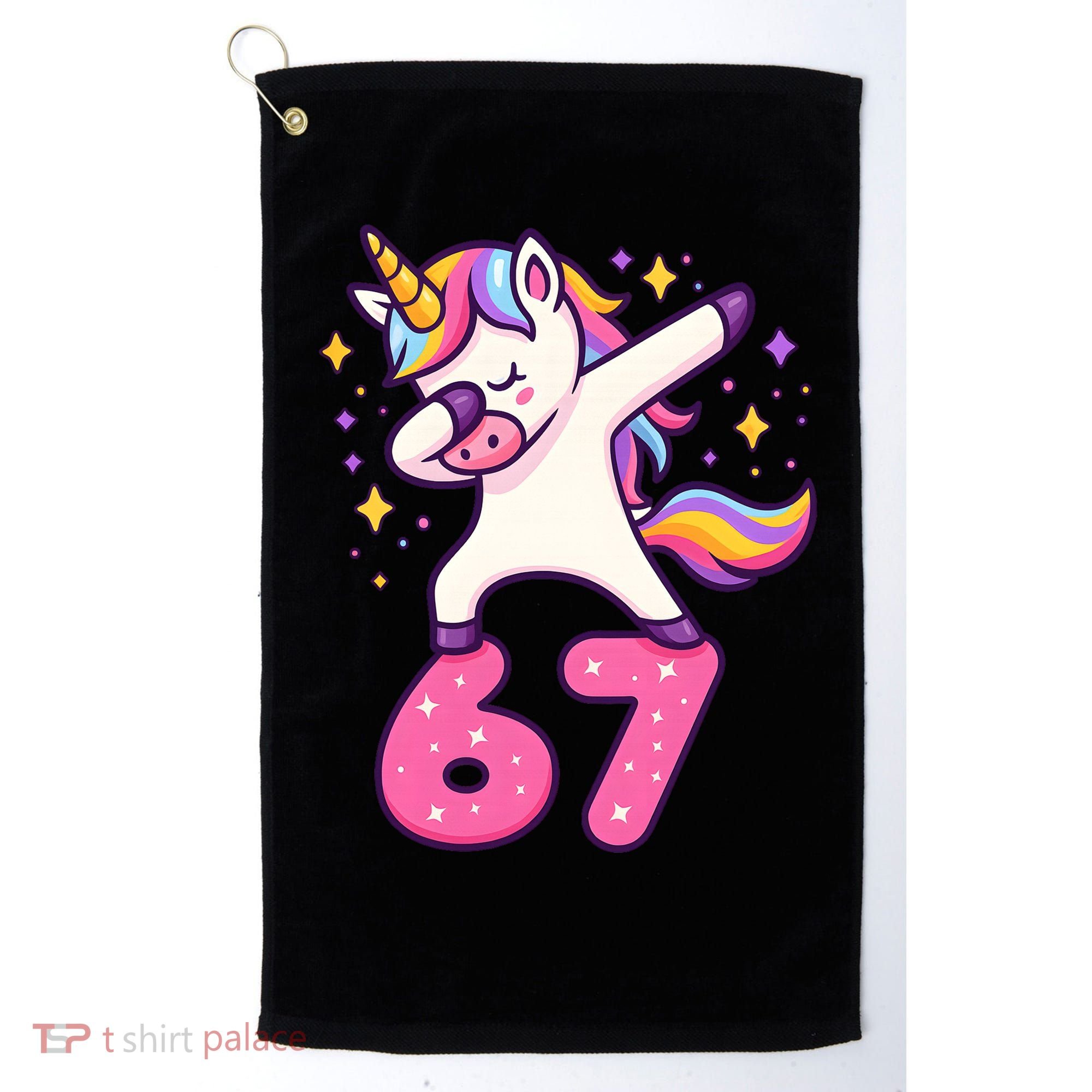 67 Unicorn Six Seven 6-7 Meme Brainrot Golf Towel