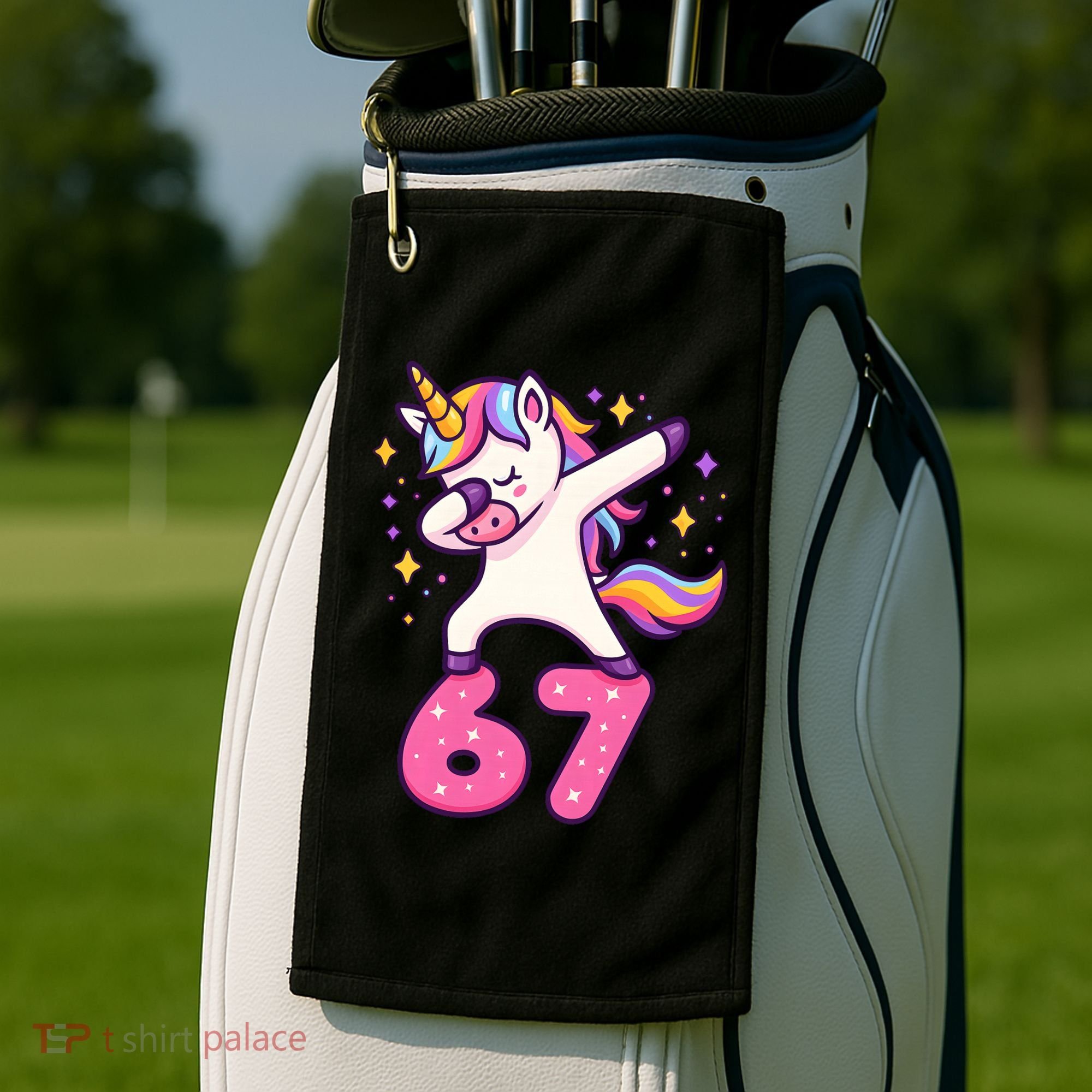 67 Unicorn Six Seven 6-7 Meme Brainrot Golf Towel