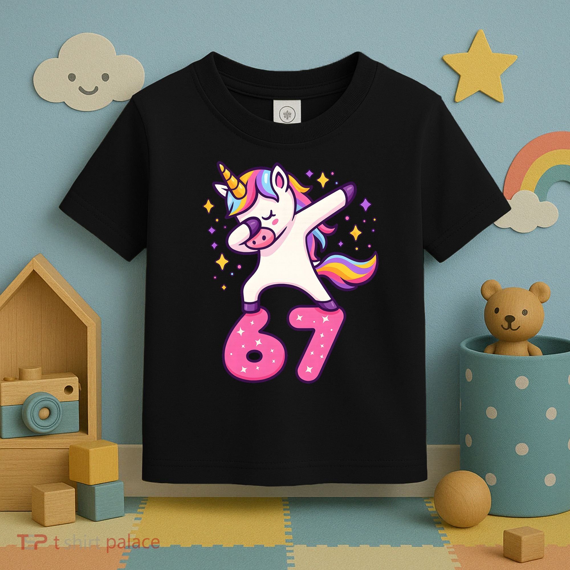 67 Unicorn Six Seven 6-7 Meme Brainrot Toddler T-Shirt