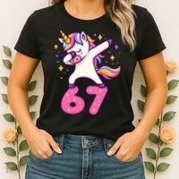 67 Unicorn Six Seven 6-7 Meme Brainrot Women's T-Shirt thumb 2