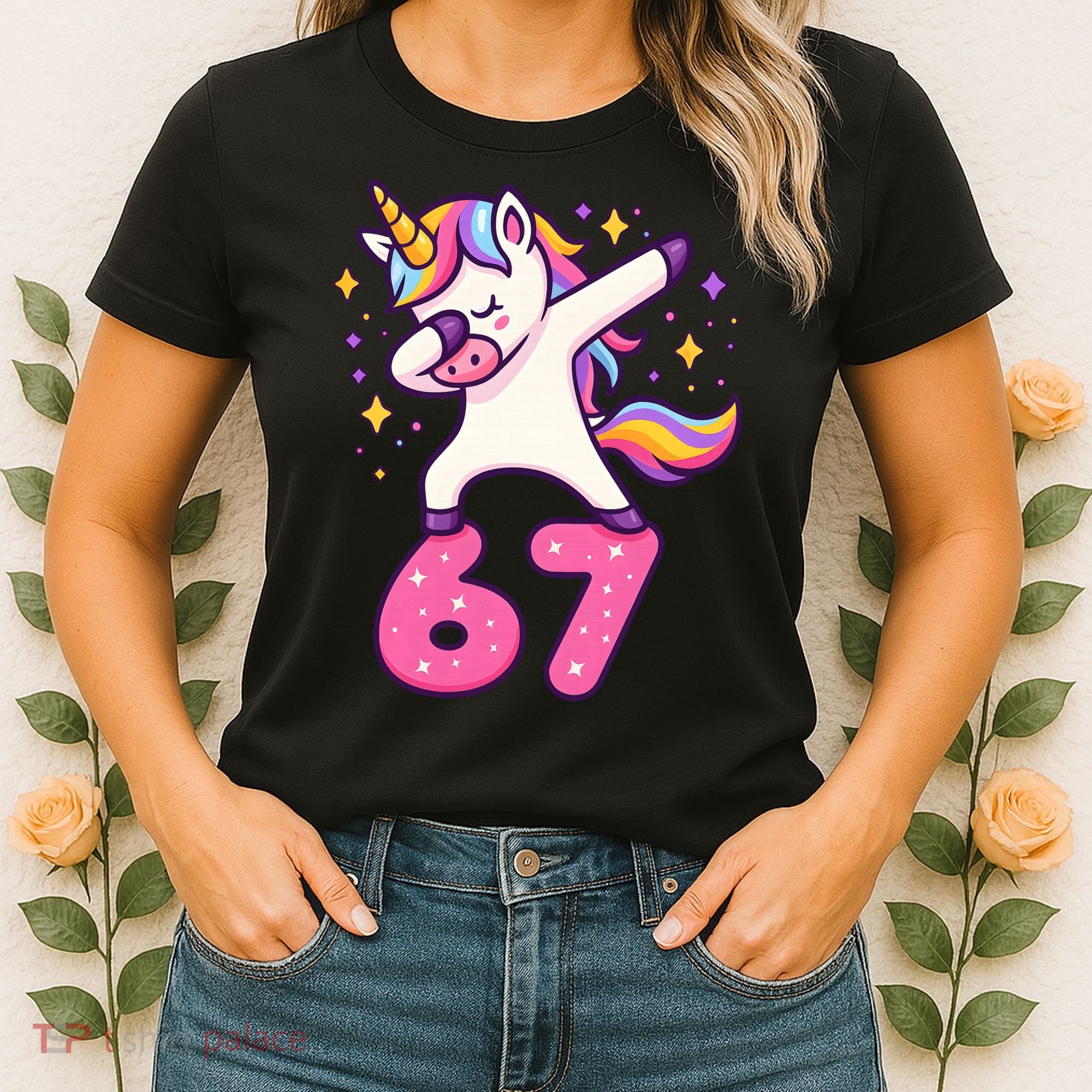 67 Unicorn Six Seven 6-7 Meme Brainrot Women's T-Shirt