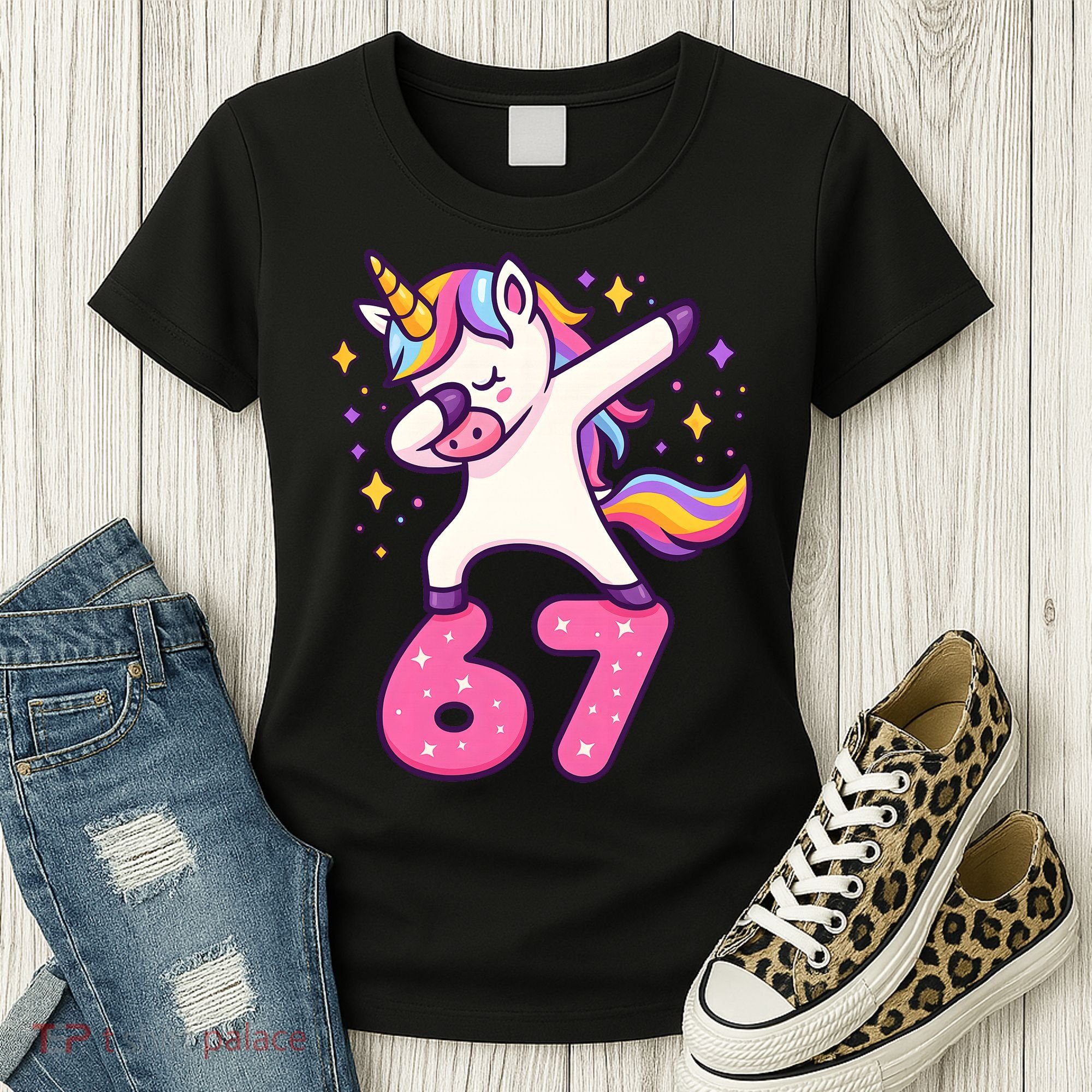 67 Unicorn Six Seven 6-7 Meme Brainrot Women's T-Shirt