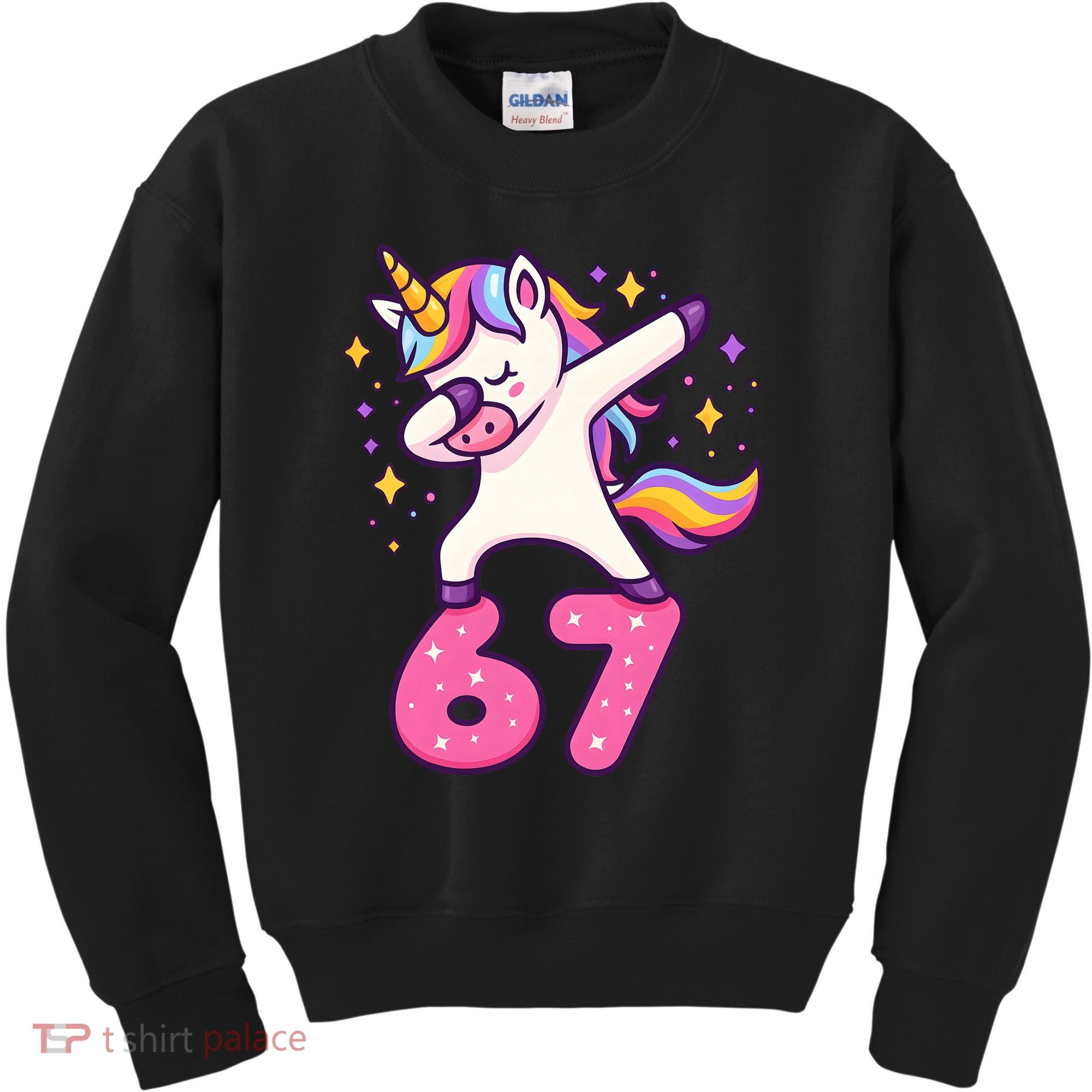 67 Unicorn Six Seven 6-7 Meme Brainrot Kids Sweatshirt