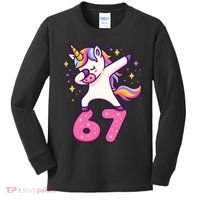 67 Unicorn Six Seven 6-7 Meme Brainrot Kids Long Sleeve Shirt thumb 0