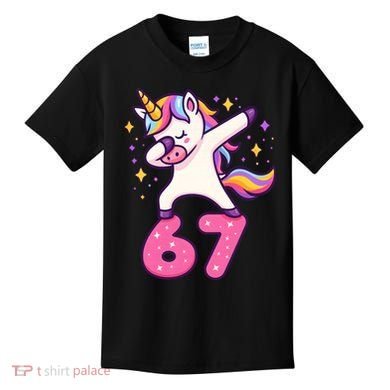 67 Unicorn Six Seven 6-7 Meme Brainrot Kids T-Shirt