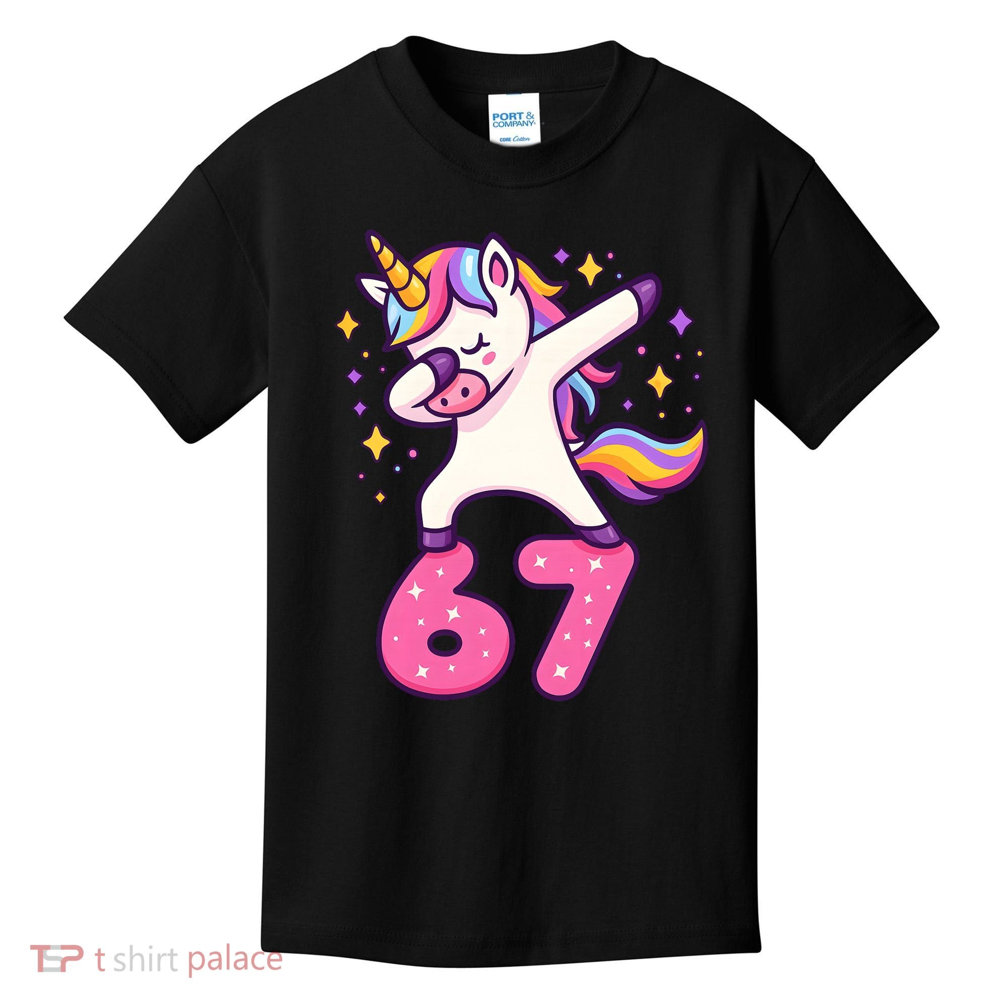 67 Unicorn Six Seven 6-7 Meme Brainrot Kids T-Shirt