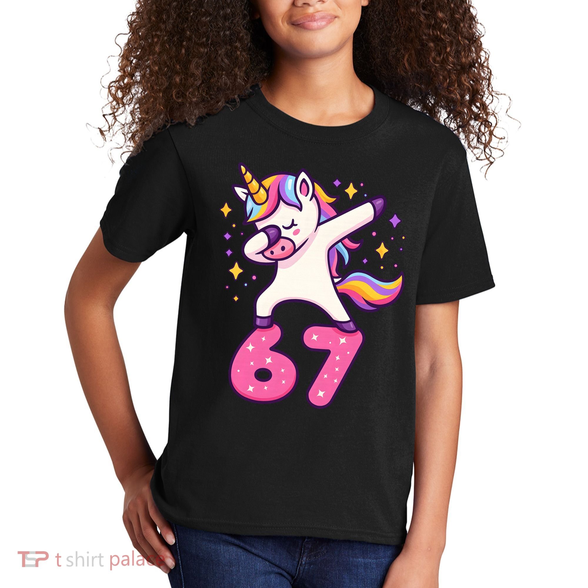 67 Unicorn Six Seven 6-7 Meme Brainrot Kids T-Shirt