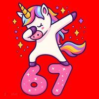 67 Unicorn Six Seven 6-7 Meme Brainrot Santa Hat thumb 1