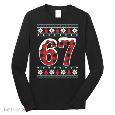 67 Ugly Sweater Christmas Six Seven Meme Long Sleeve Shirt